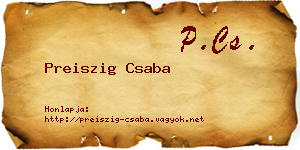 Preiszig Csaba névjegykártya